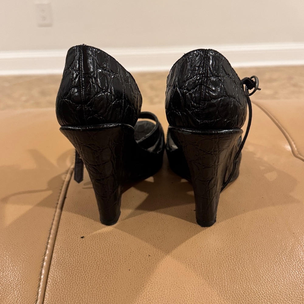 SEYCHELLES Black LEATHER Strappy Heels - Picture 4 of 7